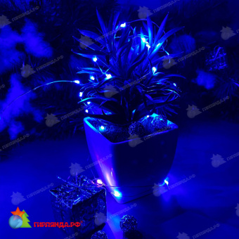 Светодиодная гирлянда "Роса", 5 м., 50 LED, RGB, пульт ДУ, прозрачный провод. 10-3745.
