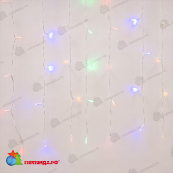 Гирлянда светодиодный занавес 3х2 м., 240 LED, мульти, с мерцанием, белый резиновый провод (Каучук), с защитным колпачком. 10-3722.