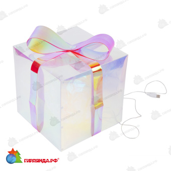 Светильник декоративный «Коробки с подарками», с USB проводом. Набор из 3штук. 300 LED. Белый свет. Цвет корпуса радужный. 10-3858