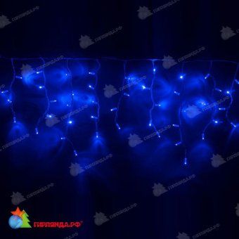 Гирлянда Бахрома 4.8х0.6 м., 160 LED, синий, без мерцания, белый резиновый провод (Каучук), с защитным колпачком. 11-1051