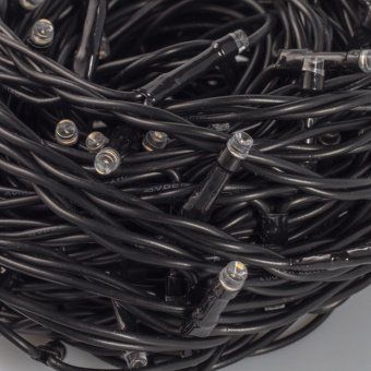 Гирлянда Нить, 10м., 100 LED, мульти, с мерцанием, черный ПВХ провод (Без колпачка). 05-599