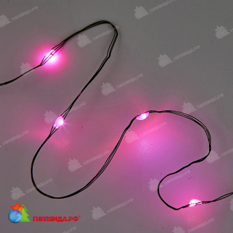 Гирлянда светодиодная "Роса", 20м. 200 LED. Розовый свет. Провод зеленый. 10-3811