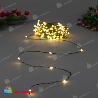 Гирлянда светодиодная "Роса", 400м. 4000 LED. Теплый белый свет. Провод зеленый. 10-3820