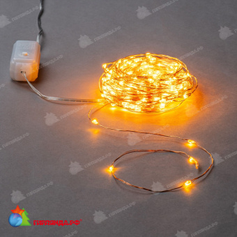 Гирлянда светодиодная "Роса", 20м. 200 LED. Янтарный свет. Провод прозрачный. 10-3814