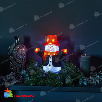 Светодиодная фигура «Снеговик», 24 LED, 27x17x30 см. 10-3702.