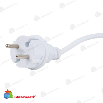 Гирлянда Нить 10 м., 120 LED, холодный белый, без мерцания, белый резиновый провод (Каучук), с защитным колпачком. 10-3735.