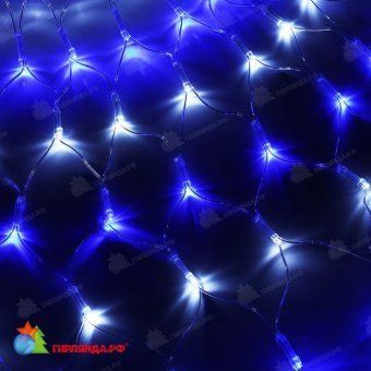 Светодиодная сетка 3х0.5 м., 348 LED, холодный белый/синий, прозрачный провод, 220В. 04-3262