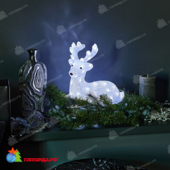 Светодиодная фигура «Лежащий оленёнок», 50 LED, 31x15x33 см. 10-3706.