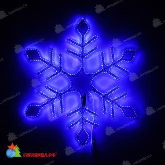 Снежинка светодиодная без мерцания. 57 см лента, синий. 03-3804