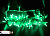 Гирлянда Нить, 10м., 100 LED, Зеленый, с мерцанием, белый провод (пвх), с защитным колпачком. 07-3789