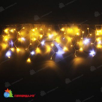 Гирлянда Бахрома, 3,1х0.5 м., 150 LED, теплый белый, с мерцанием, прозрачный ПВХ провод (Без колпачка), 220В. 04-3238