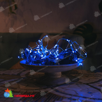 Гирлянда светодиодная, 10м. 100 LED. RGB свет. Пульт ДУ (в/к). Провод прозрачный. 10-3619