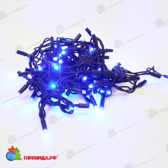 Гирлянда Нить 10 м., 120 LED, Синий и белый, с мерцанием, черный провод. 10-3610