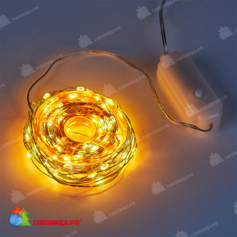 Гирлянда светодиодная "Роса", 20м. 200 LED. Янтарный свет. Провод прозрачный. 10-3814