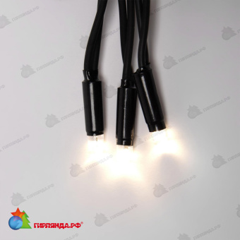 Гирлянда Бахрома 3х0.7 м., 200 LED, теплый белый, с мерцанием, черный резиновый провод (Каучук), с защитным колпачком. 10-3691.