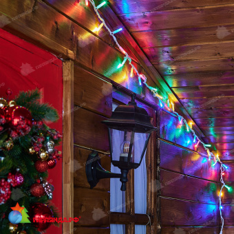 Гирлянда Нить 10 м., 120 LED, мульти, без мерцания, белый резиновый провод (Каучук), с защитным колпачком. 10-3733.
