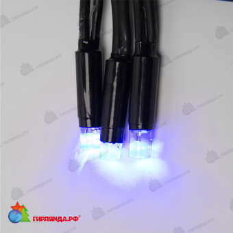 Гирлянда Нить 10 м., 120 LED, синий, с контроллером, черный резиновый провод (Каучук), с защитным колпачком. 10-3787