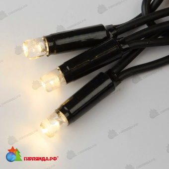 Гирлянда светодиодный занавес 3х2 м., 240 LED, теплый белый, с мерцанием, черный резиновый провод (Каучук), с защитным колпачком. 10-3719.