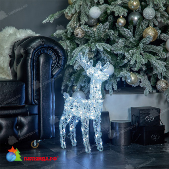 Фигура светодиодная каркасная «Олень-2», 36х60см, 80 LED. Белый свет. Провод прозрачный. 10-3848