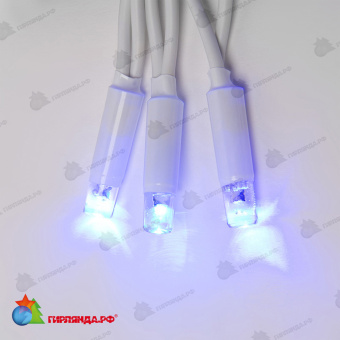 Гирлянда Нить 10 м., 120 LED, синий, с мерцанием, белый резиновый провод (Каучук), с защитным колпачком. 10-3791