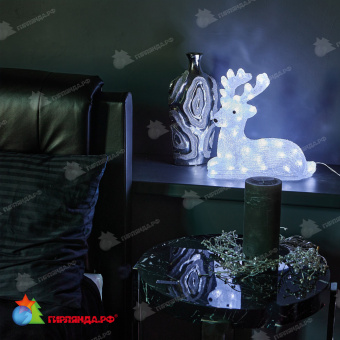 Светодиодная фигура «Лежащий оленёнок», 50 LED, 31x15x33 см. 10-3706.
