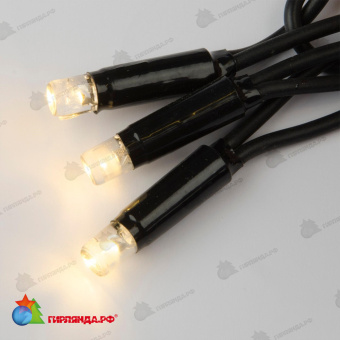 Занавес светодиодный с эффектом мерцания, 3х2м. 384 LED. Теплый белый свет. Провод черный. 10-3844