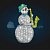 Светодиодный Снеговик Саксофонист 2,1м в мишуре - 1400х2100х1000. Нитка:хол. Миш:бел.,зол.,бир.,крас. 24в. 09-3714
