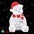 Акриловая светодиодная фигура "Медвежонок в красном колпаке" 56 см, 200 LED, холодный белый, прозрачный ПВХ провод. 14-1535