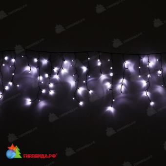 Гирлянда Бахрома, 3,1х0.5 м., 150 LED, холодный белый, без мерцания, черный ПВХ провод (Без колпачка), 220В. 04-3232