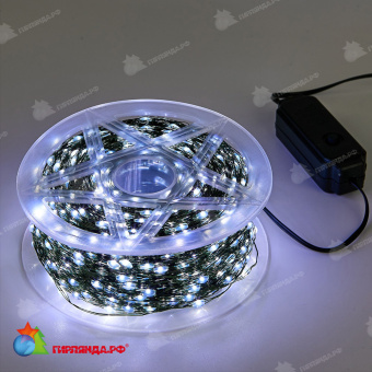 Гирлянда светодиодная "Роса", 400м. 4000 LED. Белый свет. Провод зеленый. 10-3821