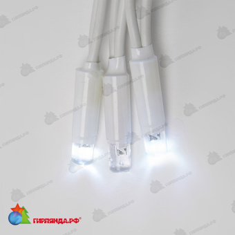 Гирлянда Нить 10 м., 120 LED, холодный белый, без мерцания, белый резиновый провод (Каучук), с защитным колпачком. 10-3735.