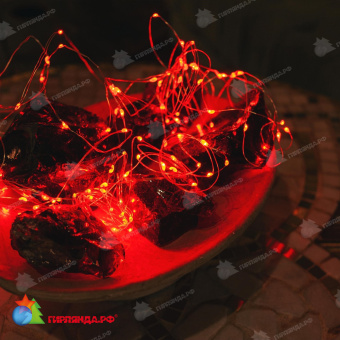 Гирлянда светодиодная, 10м. 100 LED. RGB свет. Пульт ДУ (в/к). Провод прозрачный. 10-3619