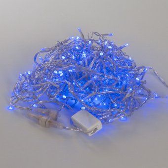 Гирлянда Бахрома, 5х0.7м., 250 LED, синий, без мерцания, прозрачный ПВХ провод (Без колпачка). 05-1959