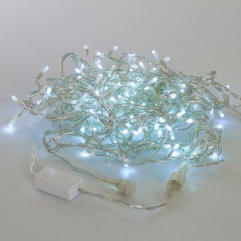 Гирлянда Бахрома, 5х0.5м., 250 LED, холодный белый, с мерцанием последний в нитке: синий, прозрачный ПВХ провод (Без колпачка). 05-1958
