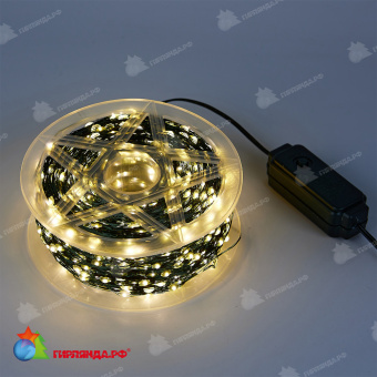 Гирлянда светодиодная "Роса", 400м. 4000 LED. Теплый белый свет. Провод зеленый. 10-3820