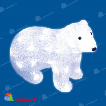 Светодиодная фигура «Белый медведь-4», 40 LED, 31x15x25 см. 10-3705.