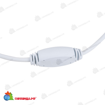 Гирлянда Нить 10 м., 120 LED, холодный белый, без мерцания, белый резиновый провод (Каучук), с защитным колпачком. 10-3735.