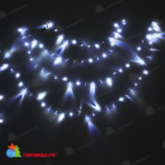 Гирлянда Нить 10 м., 100 LED, Холодный Белый, с мерцанием Холодный Белый, прозрачный ПВХ провод с защитным колпачком, 220В, 06-3160