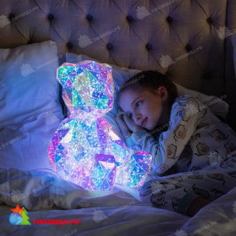 Светильник декоративный «Мишка», с USB проводом. 80 LED. RGB свет. Цвет корпуса радужный. 10-3853