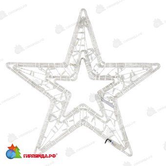 Светодиодная фигура «Звезда» 80 см, 80 LED, с трубой и подвесом, теплый белый/холодный белый, без мерцания, прозрачный провод. 14-1581