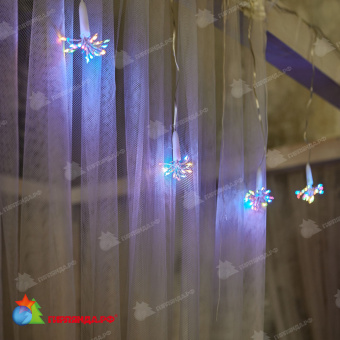 Светодиодная гирлянда "Звезда" 2,5 м., 200 LED, мульти, без мерцания, прозрачный провод. 10-3792
