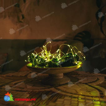 Гирлянда светодиодная, 10м. 100 LED. RGB свет. Пульт ДУ (в/к). Провод прозрачный. 10-3619
