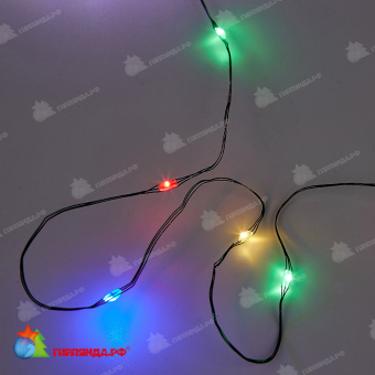Гирлянда светодиодная "Роса", 100м. 1000 LED. Разноцветный свет. Провод зеленый. 10-3622