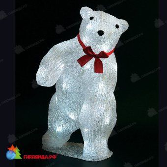 Светодиодная фигура "Медведь" 36 см, 40 LED, холодный белый, прозрачный ПВХ провод 220/24В. 04-3554