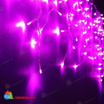 Гирлянда Бахрома, 3,1х0.5 м., 150 LED, розовый, без мерцания, прозрачный ПВХ провод (Без колпачка), 220В. 04-3228