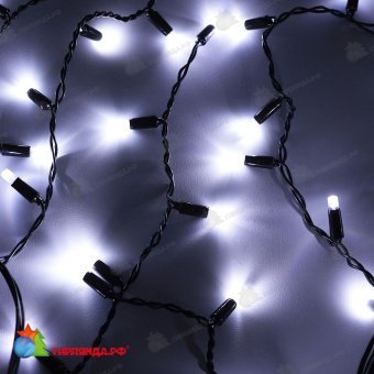 Гирлянда Бахрома, 3,1х0.5 м., 120 LED, холодный белый, без мерцания, черный ПВХ провод с защитным колпачком, 220В. 04-3221