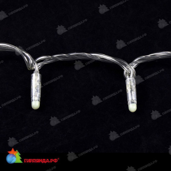 Гирлянда Нить 10 м., 100 LED, теплый белый, с мерцанием, прозрачный провод (ПВХ), с защитным колпачком. 03-3833