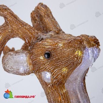 Акриловая светодиодная фигура «Пятнистый олень» 50х25х75 см, холодный белый, прозрачный ПВХ провод. 14-1531