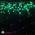 Гирлянда Бахрома, 3х0.9 м., 144 LED, зеленый, с мерцанием, белый ПВХ провод с защитным колпачком. 07-3522
