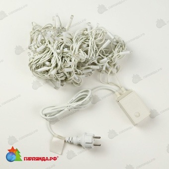 Гирлянда Нить 10 м., 120 LED, мульти, с контроллером, белый резиновый провод (Каучук), с защитным колпачком. 10-3731.